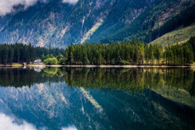 Fototapete Spiegelung der Berge im See
