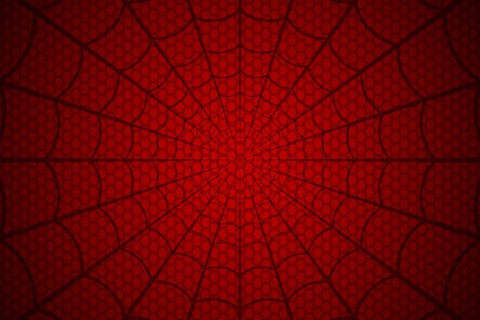 Fototapete Spinnennetz auf rotem Grund