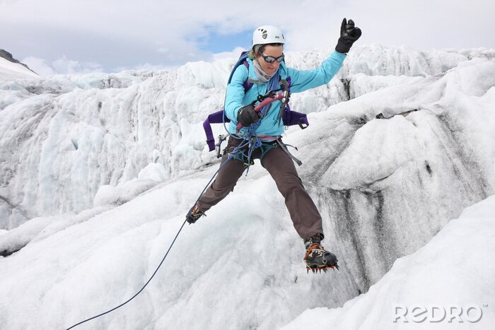 Fototapete Sport Bergsteigen in Winterzeit
