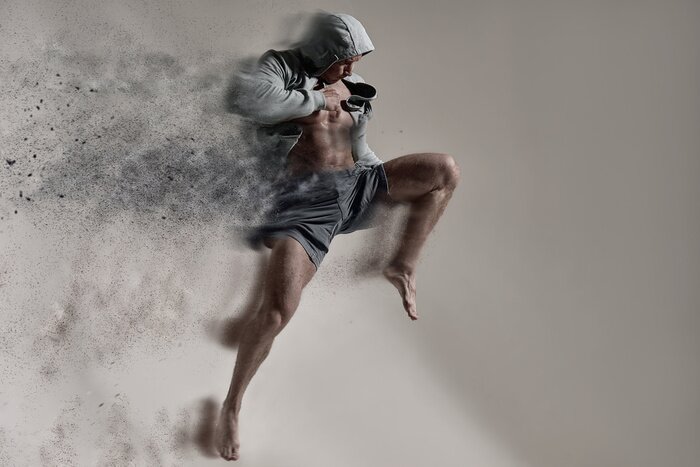 Fototapete Sportlicher Mann beim Springen