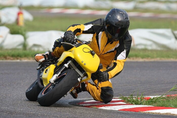 Fototapete Sportmotorrad in der Kurve