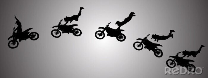 Fototapete Sprung eines Motorrads