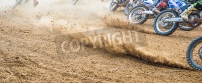 Fototapete Spuren von Motorrädern im Rennen