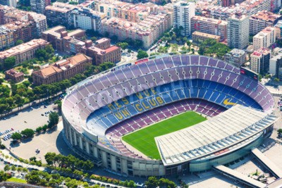 Fototapete Stadion Camp Nou aus Vogelperspektive
