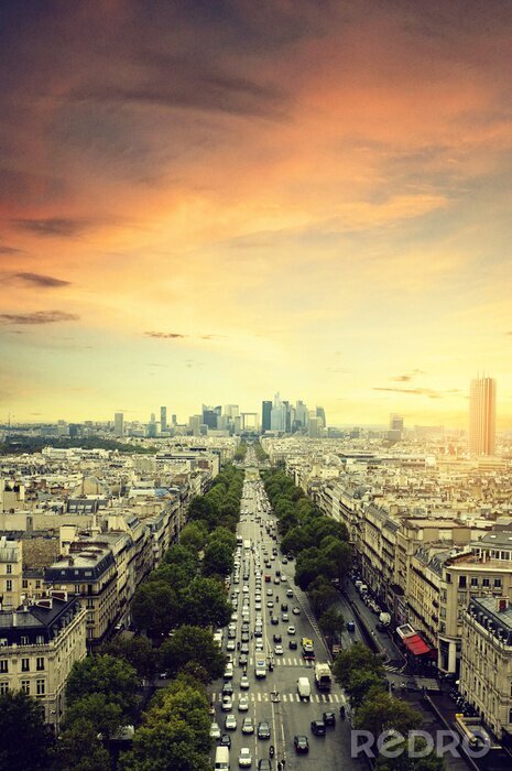 Fototapete Stadt am Morgen in Paris
