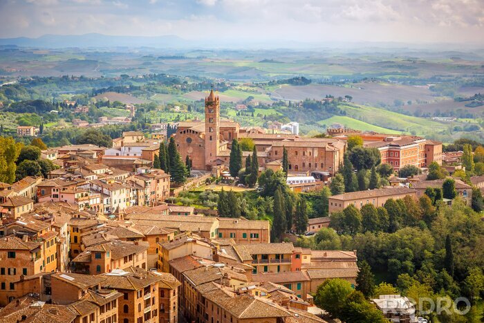 Fototapete Stadt aus Vogelperspektive Siena