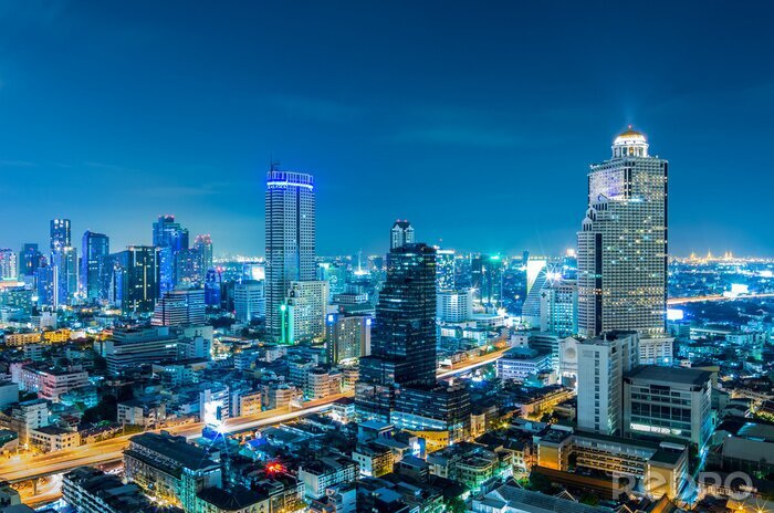 Fototapete Stadt Bangkok bei Nacht
