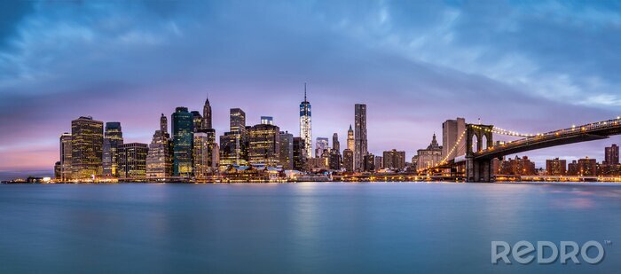 Fototapete Stadt New York bei Tagesanbruch
