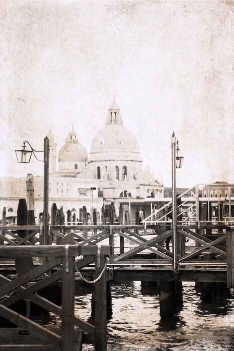 Fototapete Stadt Venedig im Retro-Stil