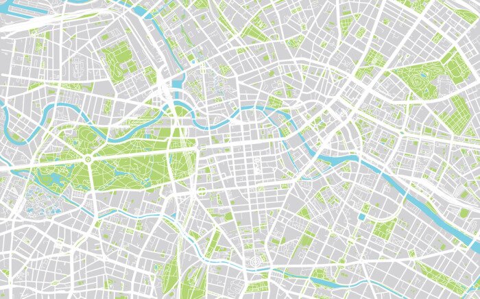 Fototapete Stadtplan von Berlin, Deutschland