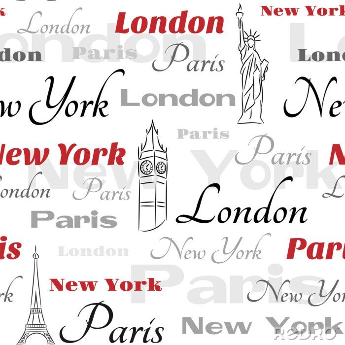 Fototapete Städtische Typografie