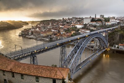 Fototapete Stahlbrücke in Portugal