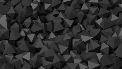 Fototapete Stapel schwarzer Dreiecke 3D