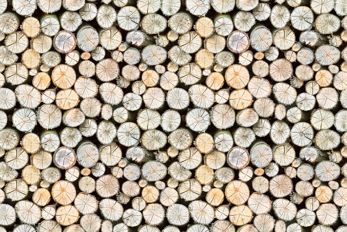 Fototapete Stapel von Holz