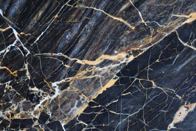 Fototapete Stark rissiger dunkler Marmor