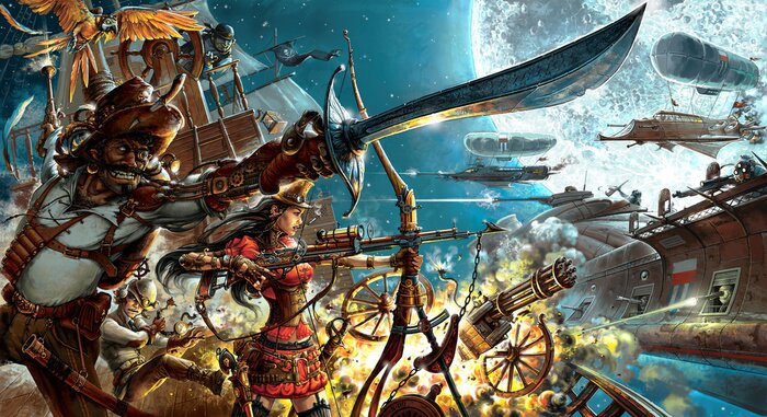 Fototapete Steampunk-Land