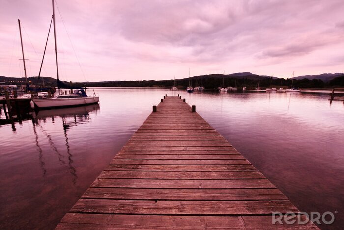 Fototapete Steg am stillen See