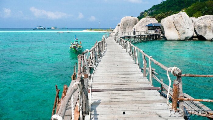 Fototapete Steg auf thailändischer Insel