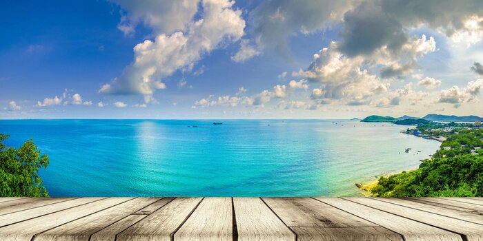 Fototapete Steg Hügel und Tropen