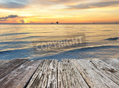 Fototapete Steg und Sonnenuntergang auf den Philippinen