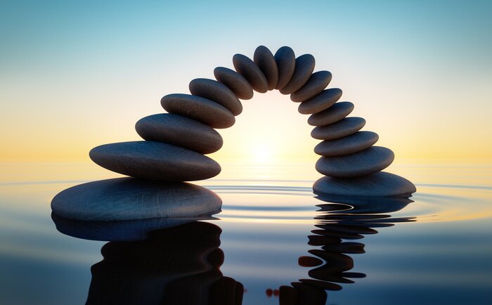 Fototapete Steinbrücke im Meer