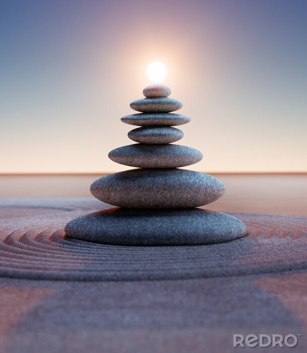 Fototapete Steine am Strand erreichen die Sonne