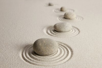 Steine auf Sandkreisen