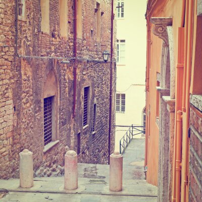 Fototapete Steinerne Straßen im Retro-Perugia
