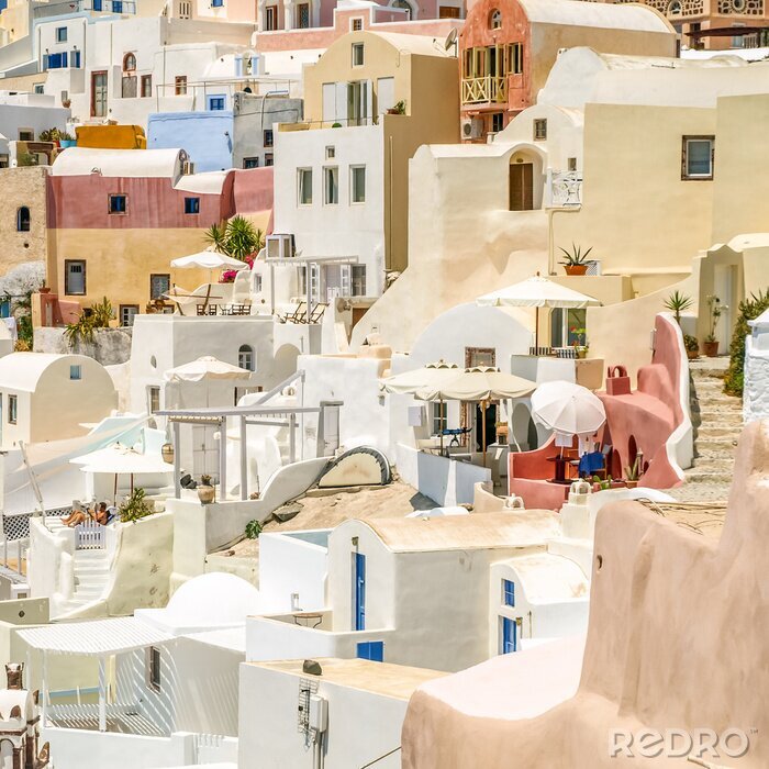 Fototapete Steinige Häuser auf griechischer Insel