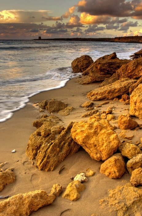 Fototapete Steinige Küste