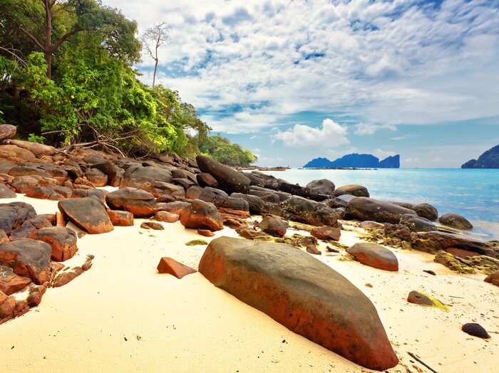 Fototapete Steinküste und Meer