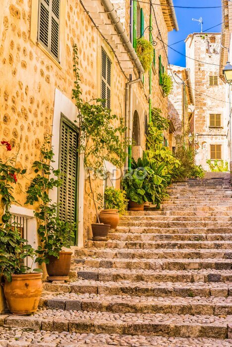 Fototapete Steintreppe in einer spanischen Stadt