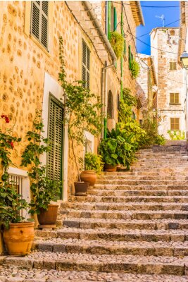 Fototapete Steintreppe in einer spanischen Stadt