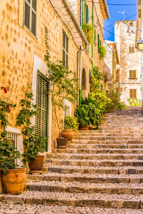 Fototapete Steintreppe in einer spanischen Stadt