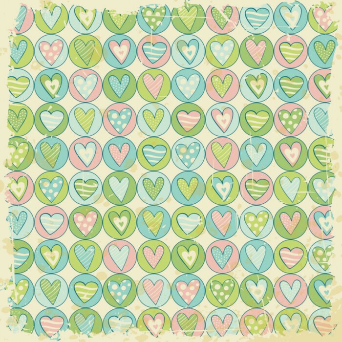 Fototapete Stempel mit Herzen