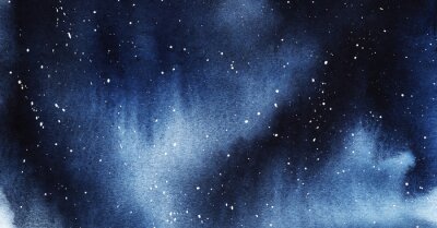 Fototapete Sterne im nächtlichen Himmel Aquarell Ombre