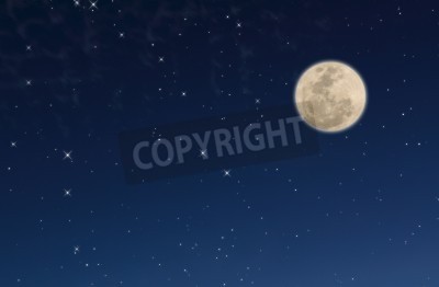 Fototapete Sterne Mond
