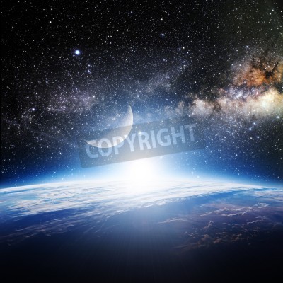 Fototapete Sterne über Erde