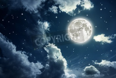 Fototapete Sterne und Mond