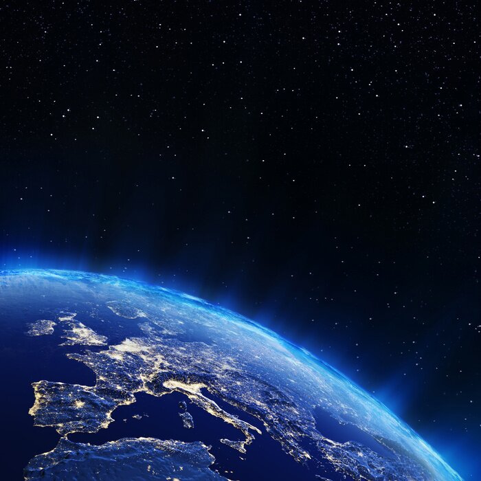 Fototapete Sterne und Planet Erde