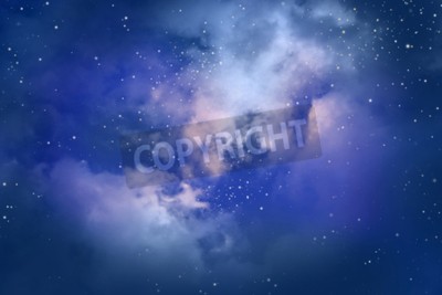 Fototapete Sterne und Wolken