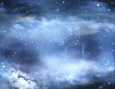 Fototapete Sternenhimmel mit Wolken