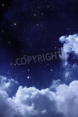 Fototapete Sternhimmel mit Wolken