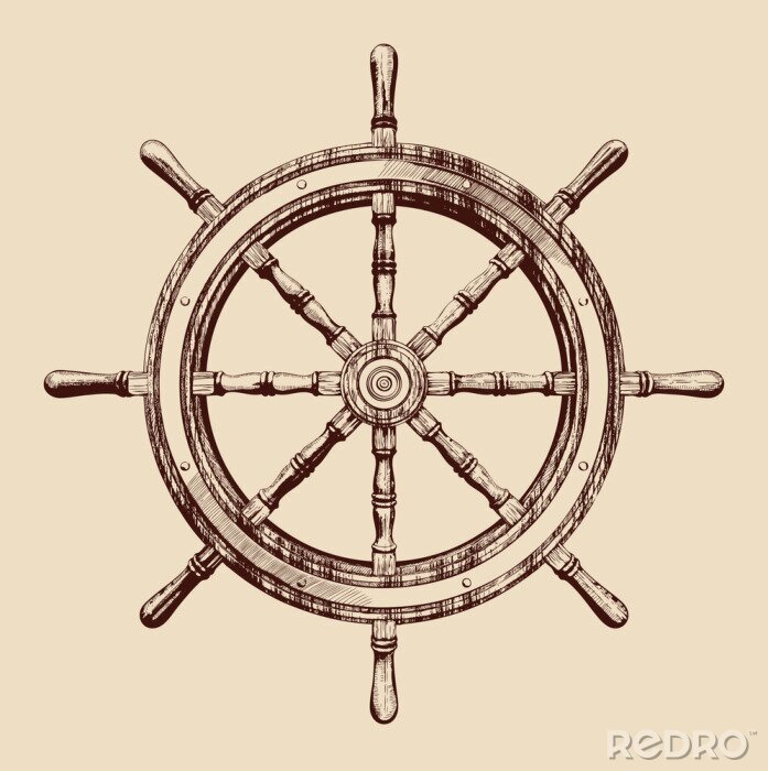 Fototapete Steuer des Schiffes