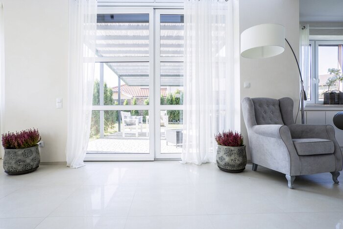 Fototapete Stilvolles inneres mit terasse