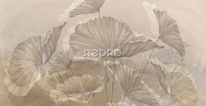 Fototapete Stilvolles Muster mit Blumen auf Textur