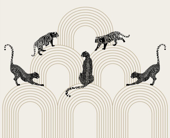 Fototapete Stilvolles Muster mit Geparden