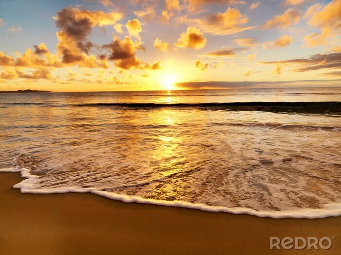 Fototapete Stimmungsvoller Sonnenuntergang am Strand