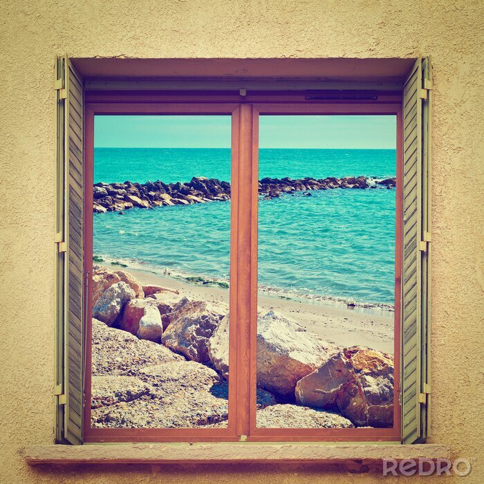 Fototapete Strand aus dem fenster