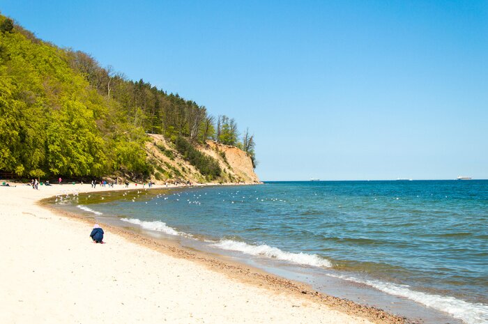 Fototapete Strand Klippe und Meer
